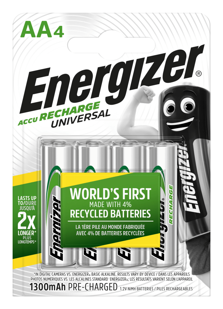 Energizer Rechargable Batteries AA 1300mAh (F016622)