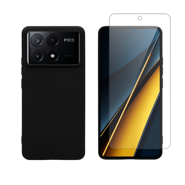 Vivid Set Matte Case Black + Tempered Glass Xiaomi Poco X6 Pro 5G (VIMAT358BKGLASSTN)