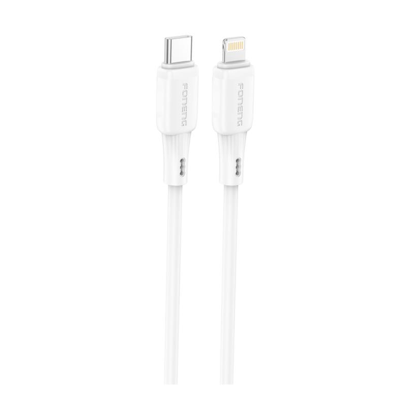 Καλώδιο Σύνδεσης USB 2.0 Foneng X120 Silicone USB C σε Lightning PD 27W 1m Λευκό (6970462516187)