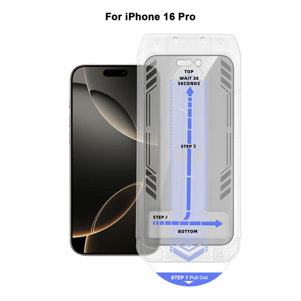 Vivid Full Face Privacy Tempered Glass W/Applicator Apple iPhone 16 Pro Black (VITEMPPRIV497BK-AP)