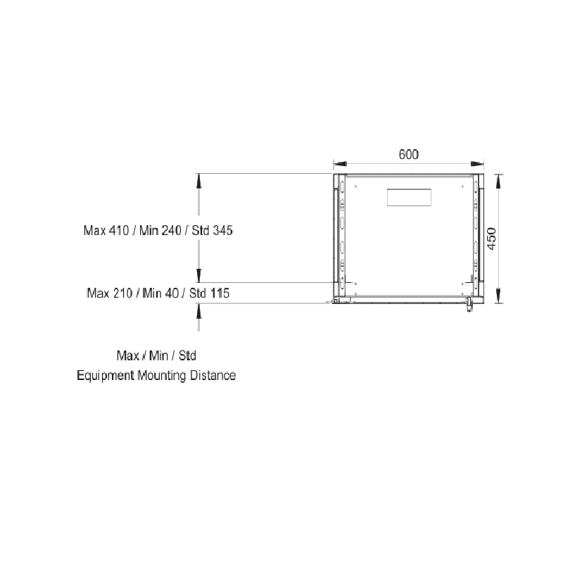 Επίτοιχη καμπίνα 6U με βάθος 450mm &apos;&apos;Flat Pack&apos;&apos; LIGHT GREY (STEEL-06U6045-LG-F)