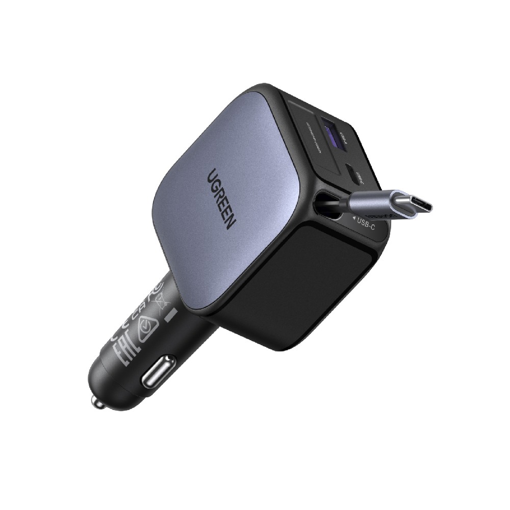 Φορτιστής Αυτοκινήτου 60W UGREEN EC602 55212B 2 Θέσεων,με καλώδιο USB-C 30W Γκρί (340617)
