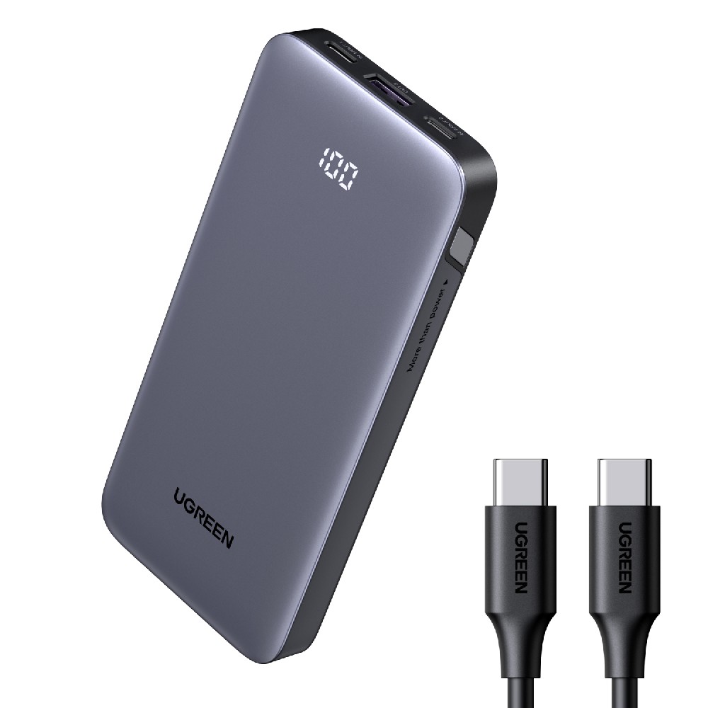 Power Bank 10000mAh PD 30W UGREEN PB535 55994B 3 Θέσεων Γκρι (340625)