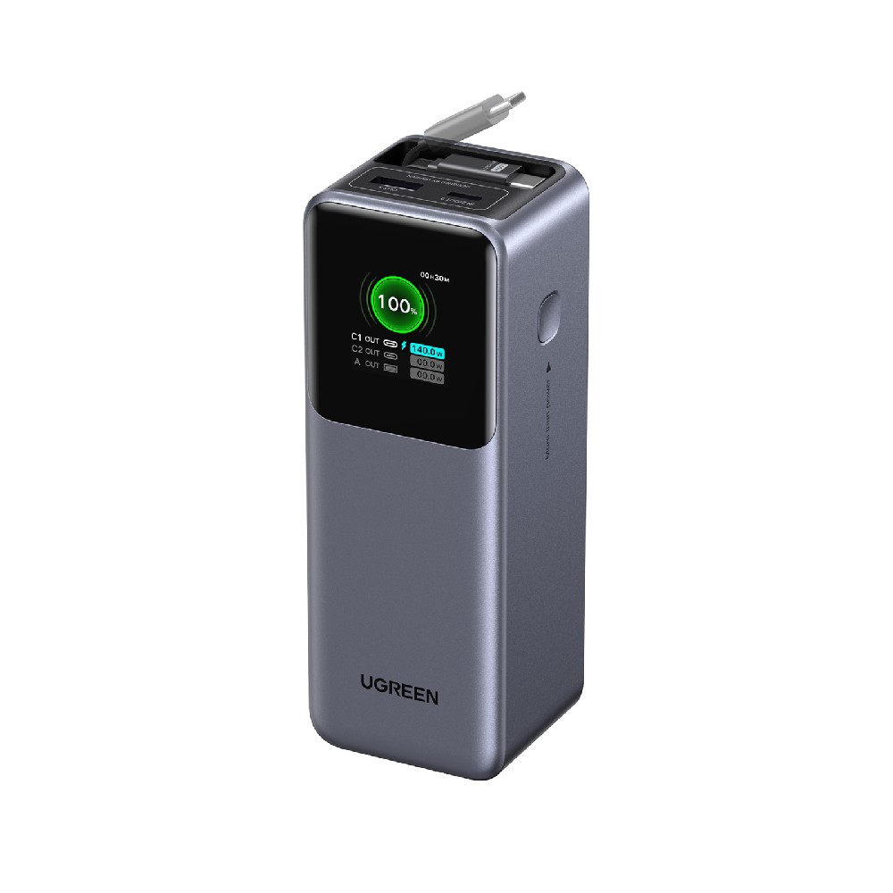 Power Bank 20000mAh PD 165W UGREEN PB726 55987B 2 Θέσεων, με καλώδιo USB-C 100W Γκρι (340632)