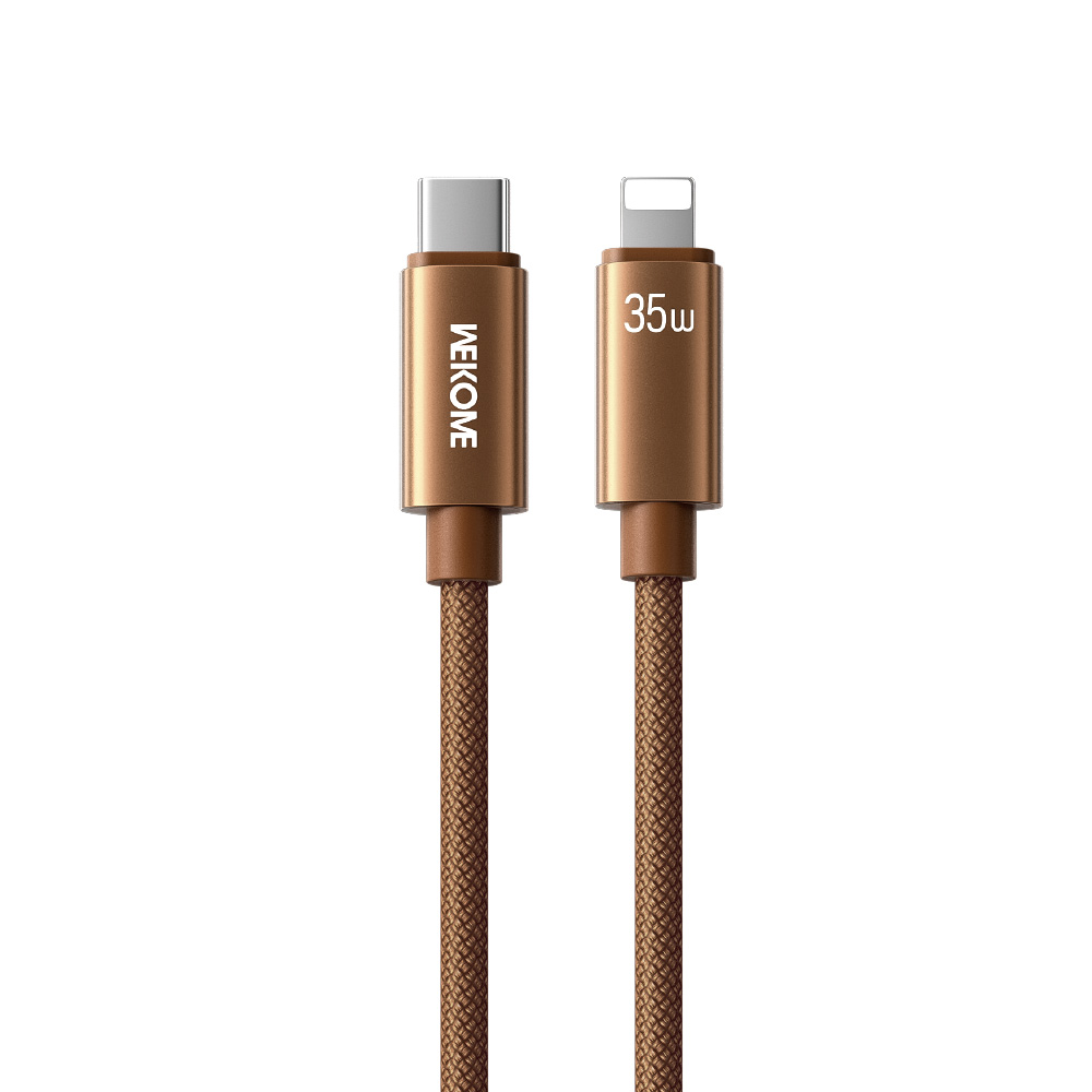 Καλώδιο Φόρτισης WK WDC-65 USB-C σε Lightning PD 35W 1.2m Καφέ (250930)