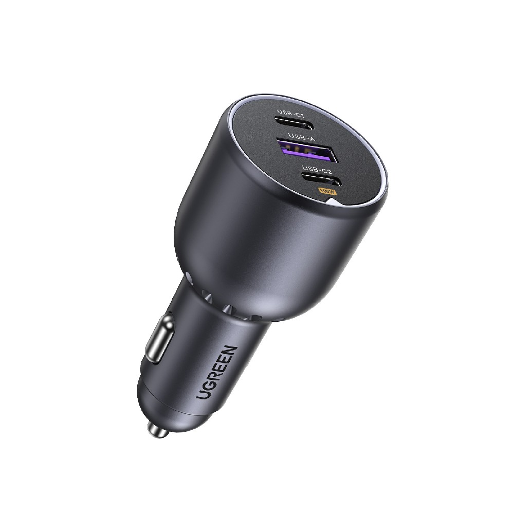 Φορτιστής Αυτοκινήτου 130W UGREEN EC705 55511 3 Θέσεων, με καλώδιο USB-C 100W Γκρί (340595)