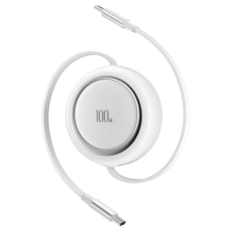 Καλώδιο Σύνδεσης USB 2.0 Devia EC317 USB C σε USB C PD 100W 1m Stretchable Pro2 Λευκό (6942297131460)