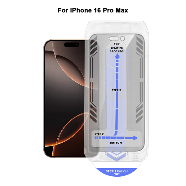 Vivid Full Face Privacy Tempered Glass W/Applicator Apple iPhone 16 Pro Max Black (VITEMPPRIV498BK-AP)