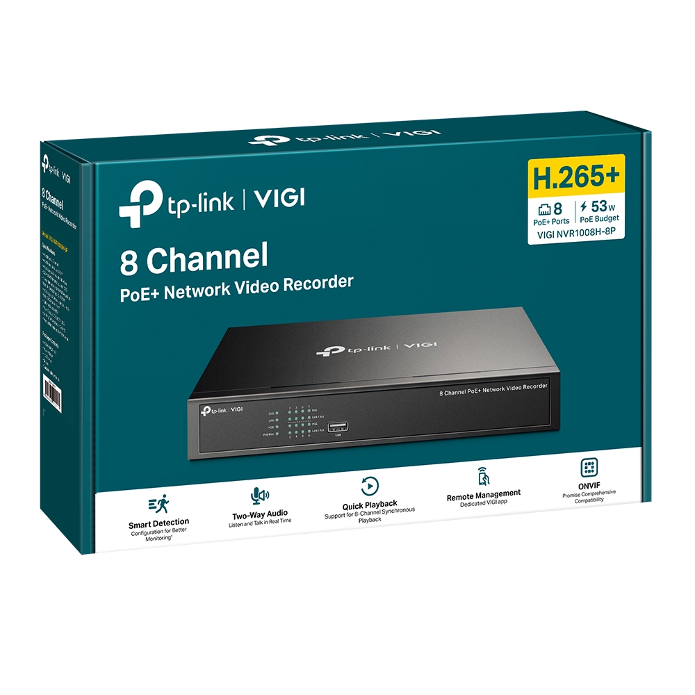 8 Channel PoE+ Network Video Recorder 53W (VIGI NVR1008H-8P)