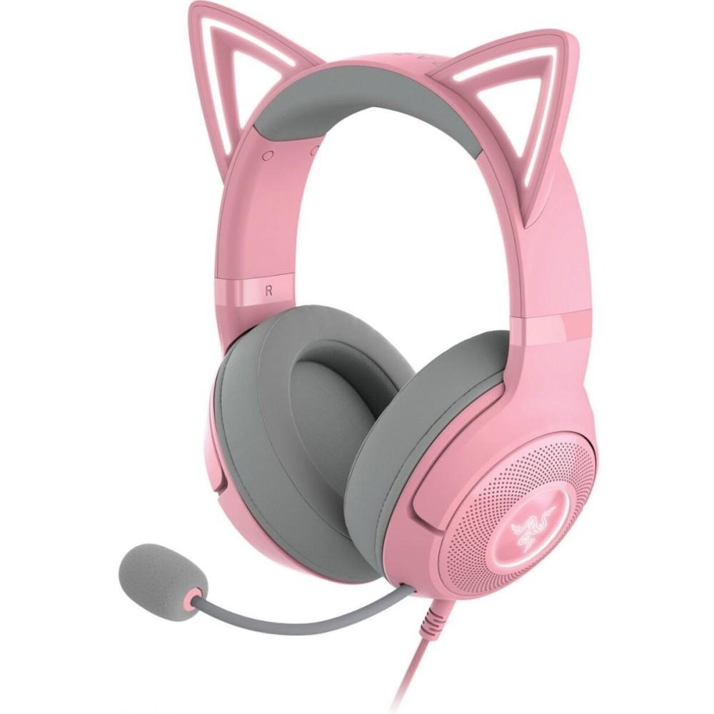 Razer Kraken Kitty V2 Pink RGB USB 7.1 Gaming Headset Kitty Ears PC / PS5 / Switch (RZ04-04730200-R3M1) (RAZRZ04-04730200-R3M1)