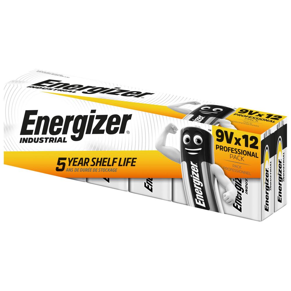 Energizer Industrial 6LR61 Alkaline Battery 9V - 12 Pieces (ENE3411)