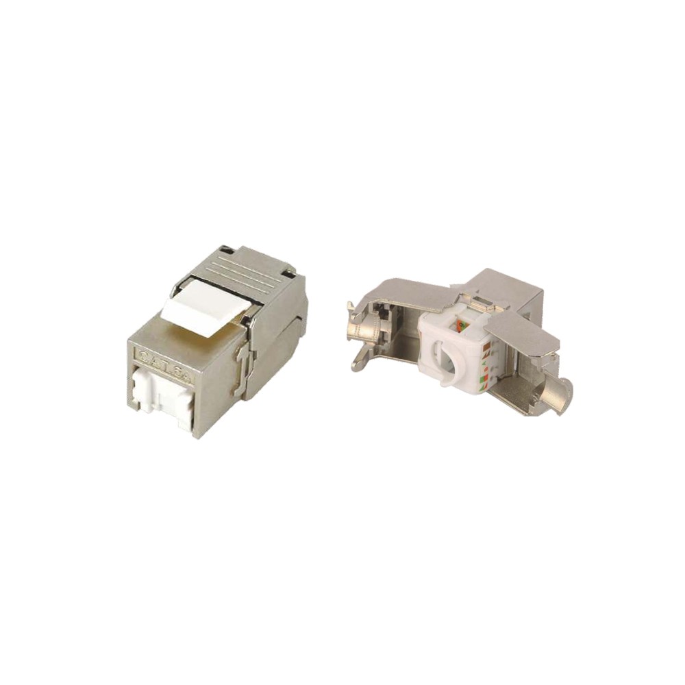 Βύσμα Keystone RJ45 CAT6A Power On KJ-C6A-F001-S FTP Toolless με καπάκι προστασίας (050240)