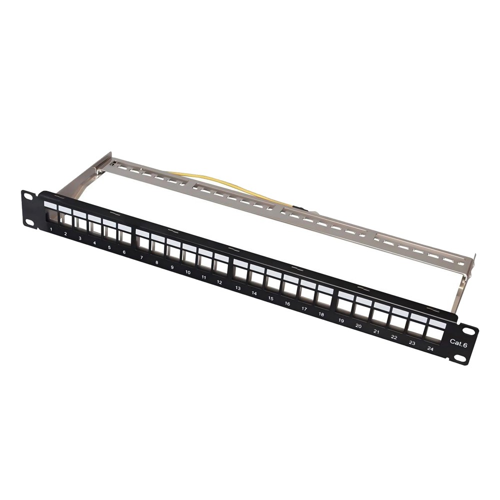Keystone Patch Panel 24 Θέσεων 1U Power On BPP-F-24 FTP με Βάση Στήριξης (050247)