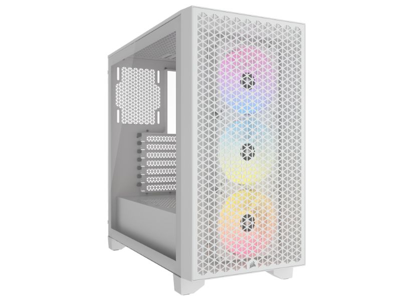 Corsair Mid Tower ATX Case 3000D RGB Airflow Windowed Tempered Glass - White - CC-9011256-WW (00178540)