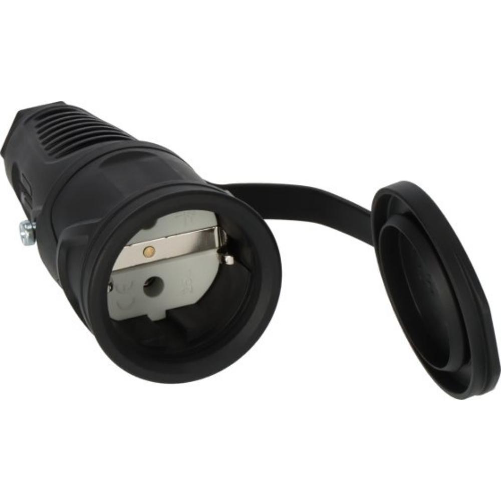 Brennenstuhl Θηλυκό Βύσμα Schuko με Γείωση και Προστατευτικό Καπάκι 230V/16A IP54 Black (1082050020) (BNN1082050020)