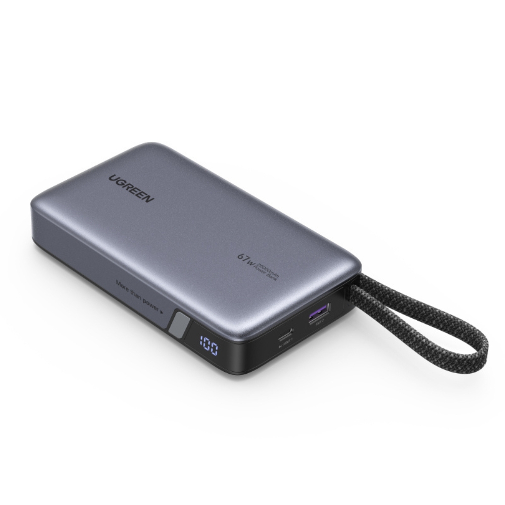 Power Bank 20000mAh PD 67W UGREEN PB550 55996B 2 Θέσεων, με καλώδιο USB-C Γκρι (340628)