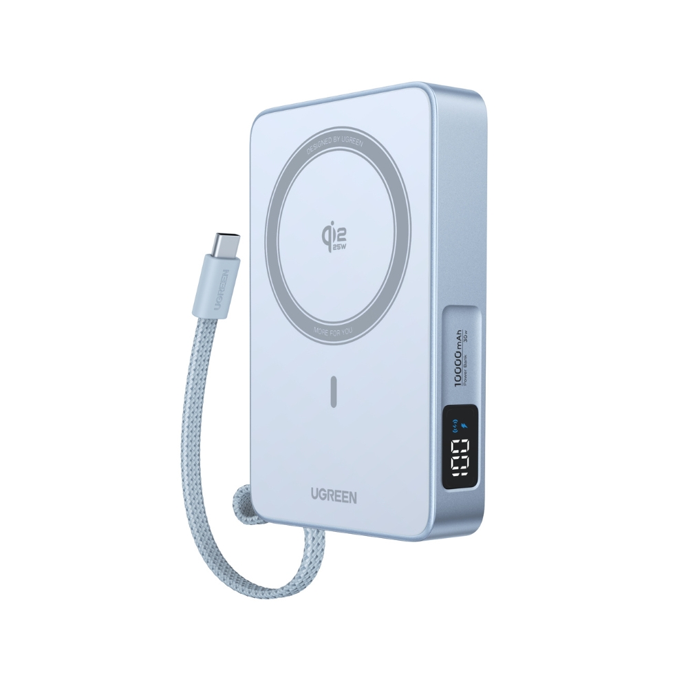 Power Bank 10000mAh 25W Qi2 UGREEN PB773 65958B με Ασύρματη Φόρτιση Magnetic και καλώδιο USB-C Γκρι (340650)