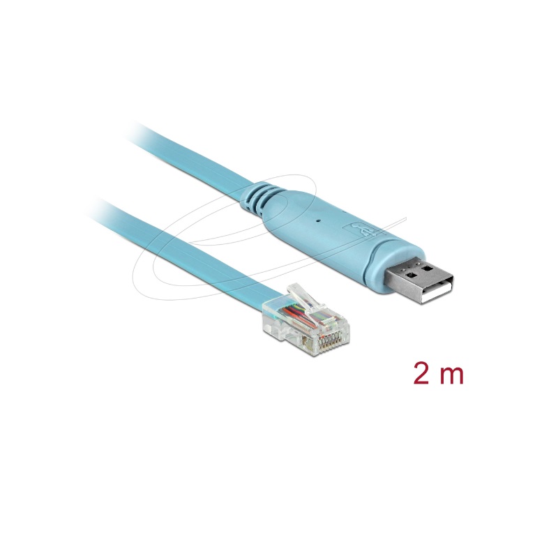USB 2.0 Type-A male to 1 x Serial RS-232 RJ45 male 2m blue - Console C (64185)