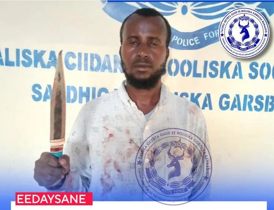 Booliska oo soo qabtay nin si arxan darro ah xaaskiisa ugu dilay duleedka Muqdisho