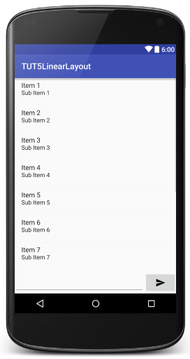 チャットレイアウトのLinearLayout