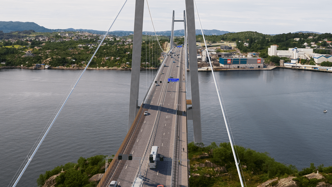 Rendering per la realtà: La progettazione digitale del nuovo ponte di Sotra evidenzia la precisione della modellazione virtuale nello sviluppo di infrastrutture fisiche. Immagine per gentile concessione di Norconsult.