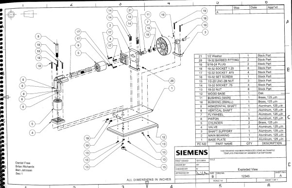 Elbow Engine Exploded Drawing