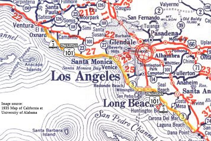 Map Of Highway 101 California 003 1935 