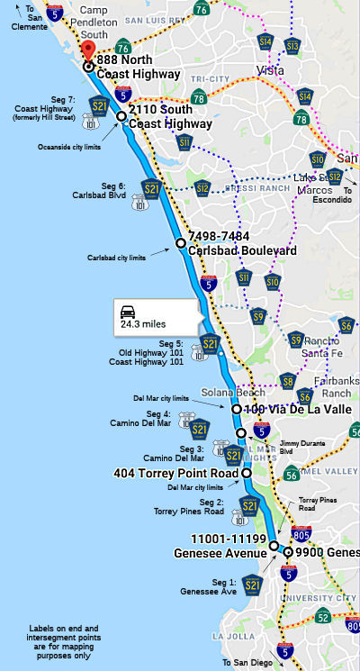 Route 101 California Map S21 