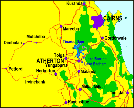 Atherton Tablelands Australia Travel Maps Tours Attractions Table.