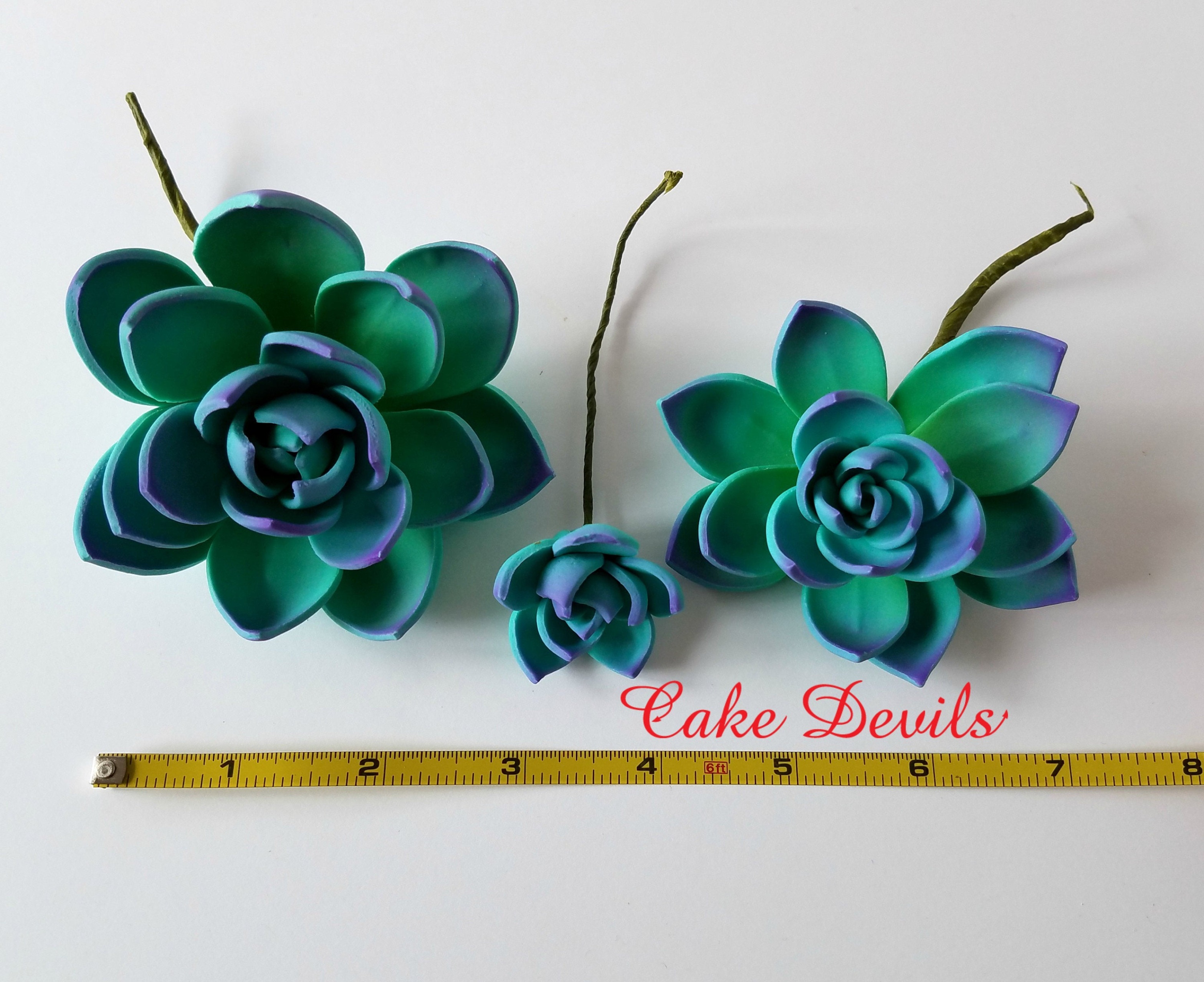 Use the wilton gum paste flower cutter set to . Succulent Cake Topper Flowers Gumpaste Succulents Fondant Wedding Flowers Floral Cake Decorations Bridal Shower Sugar Flowers