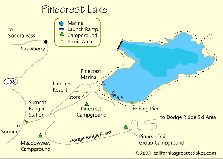 Pinecrest Lake Map Pinecrest Lake Map 