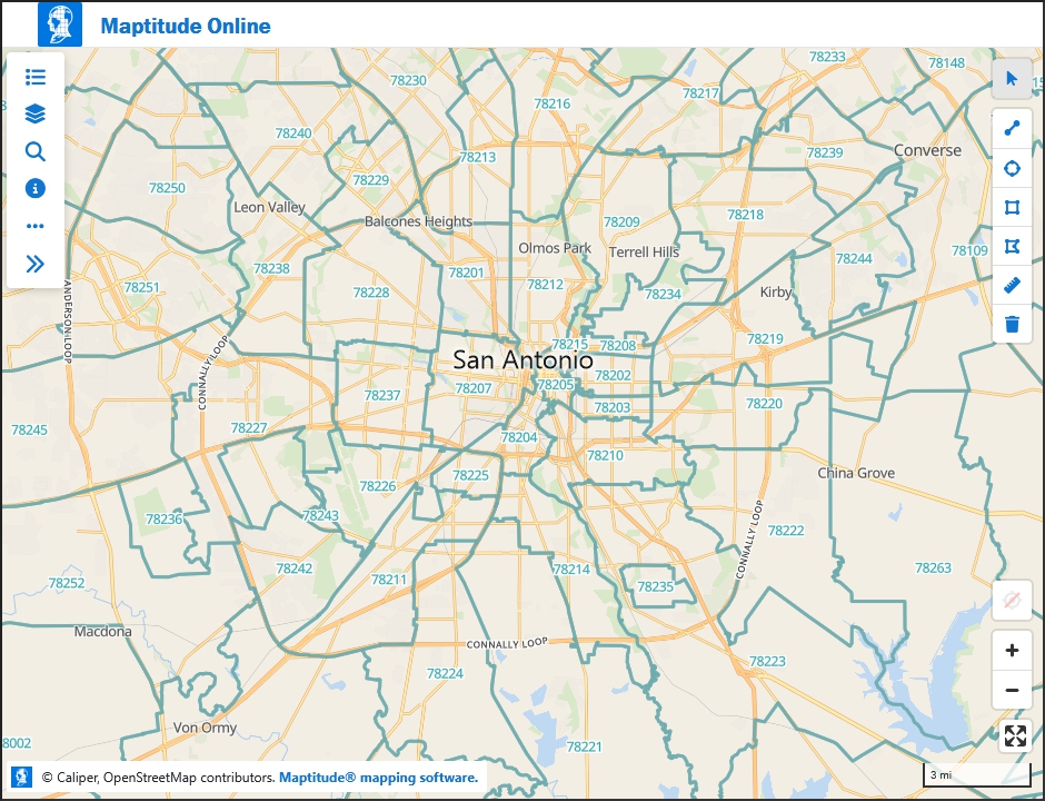 San Antonio Zip Code Map San Antonio Tx Zip Code Map Maptitude Interactive San Antonio Zip Code Map 