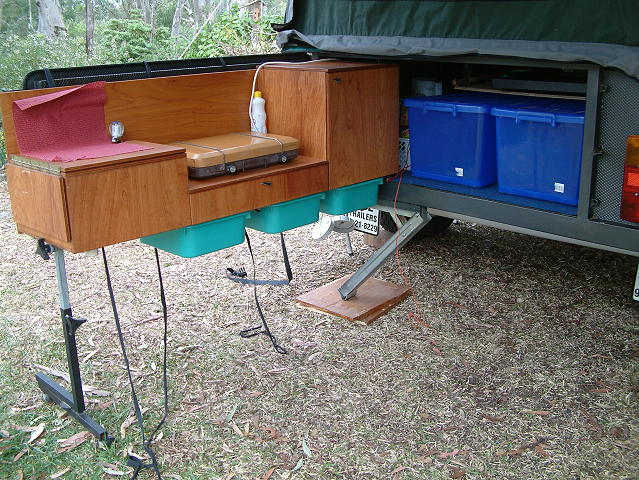 Kens camper trailer kitchen