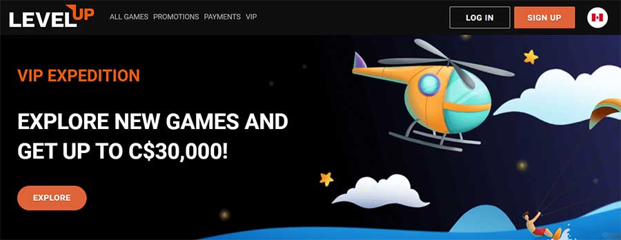 exclusive Level up Casino loyalty bonus advertisement