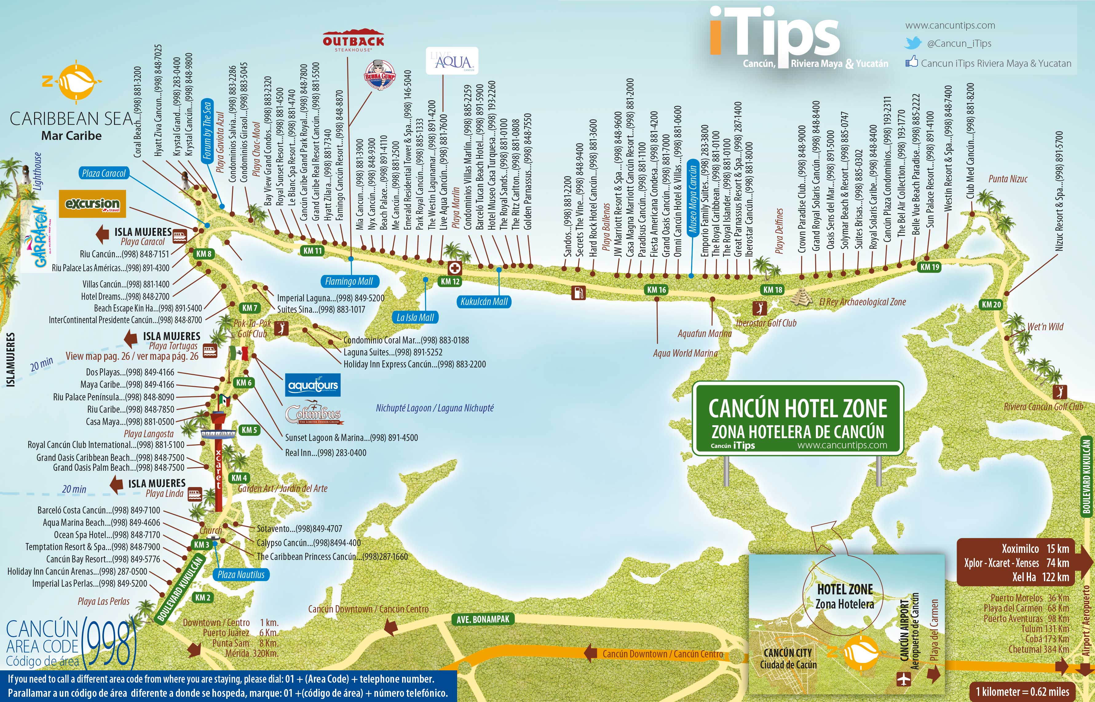 Hotel Zone Map Cancun Tips Zona Map 