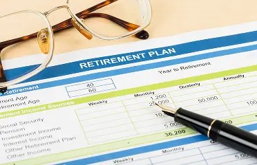 Close up of a personalized retirement plan