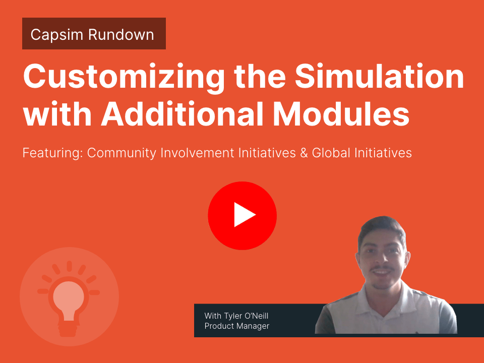 Customizing The Simulation With Additional Modules Capsim