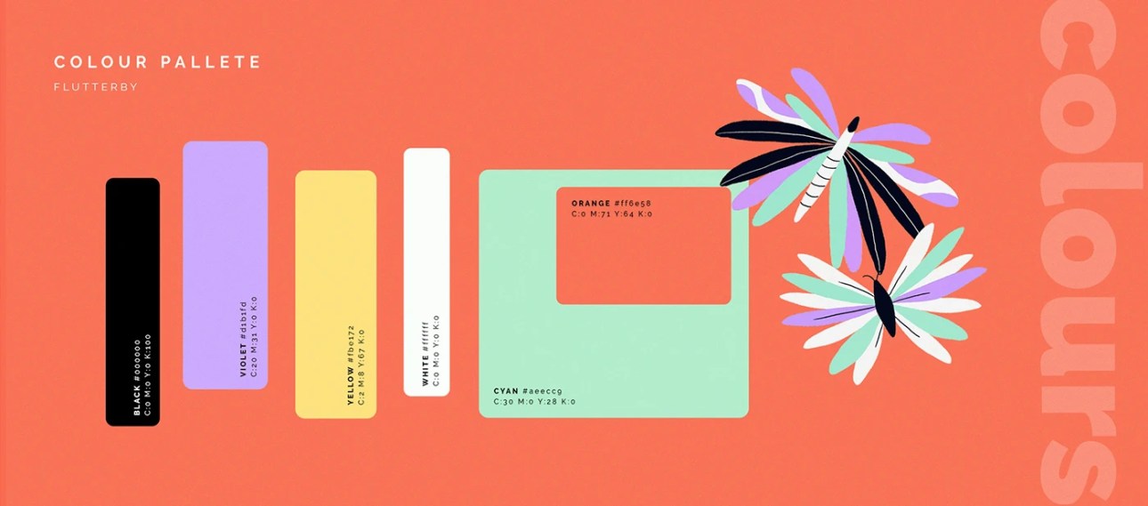 Flutterby colour palette