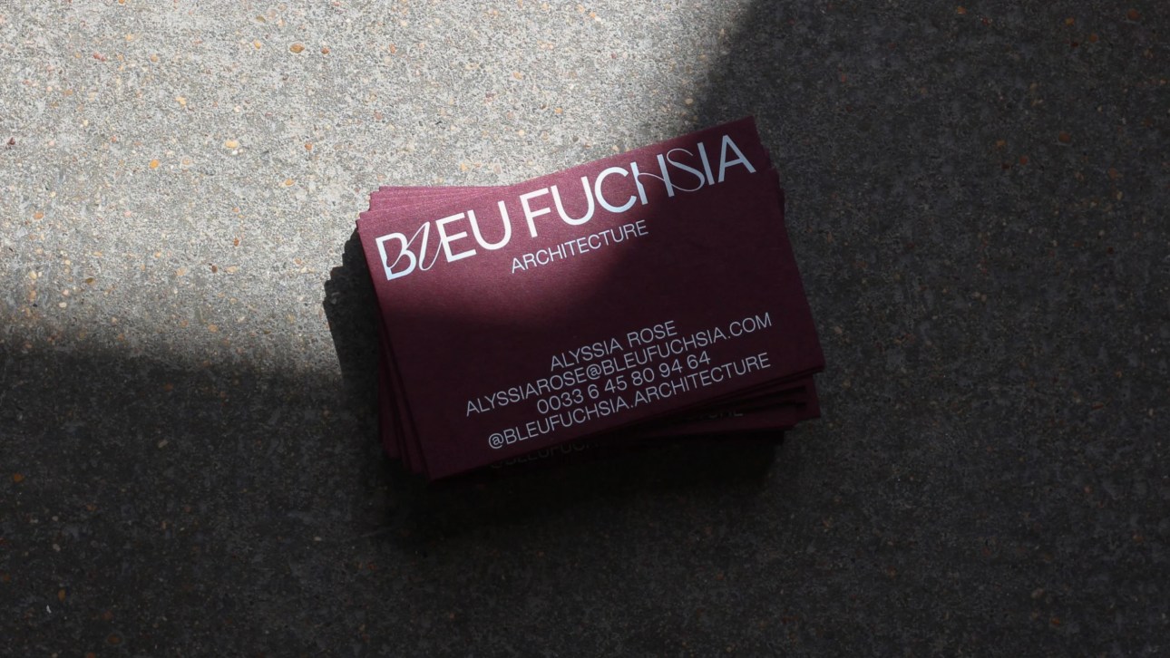 Bleu Fuchsia architecture business card