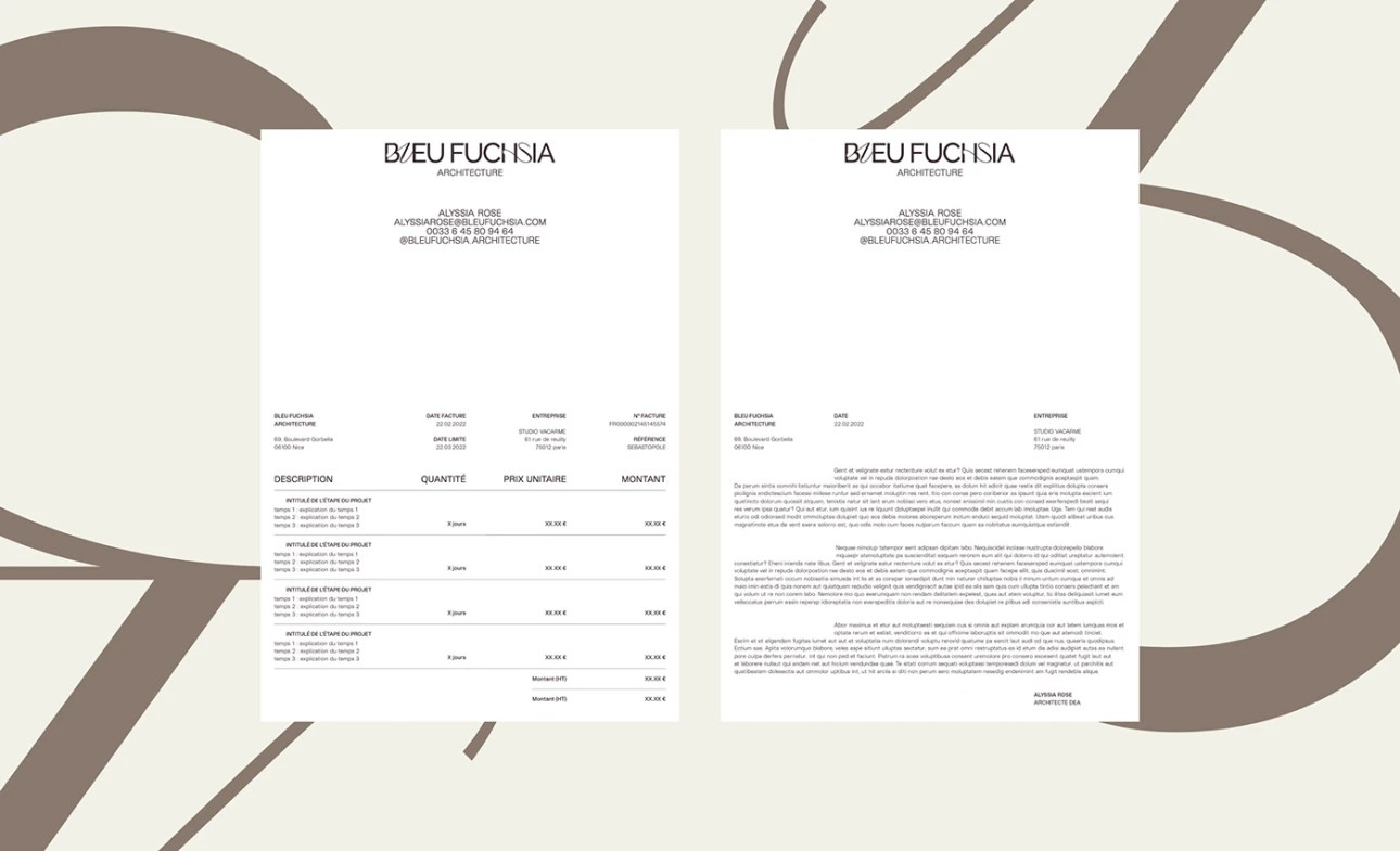 Bleu Fuchsia architecture_stationery