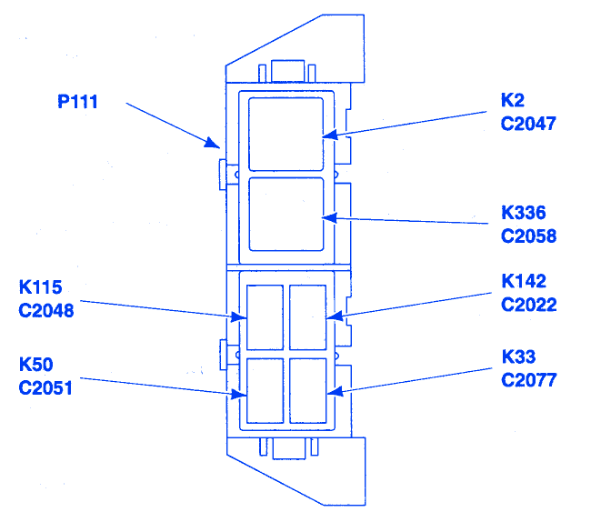 Ford ranger xlt 2001 auxiliary relay fuse box/block circuit breaker