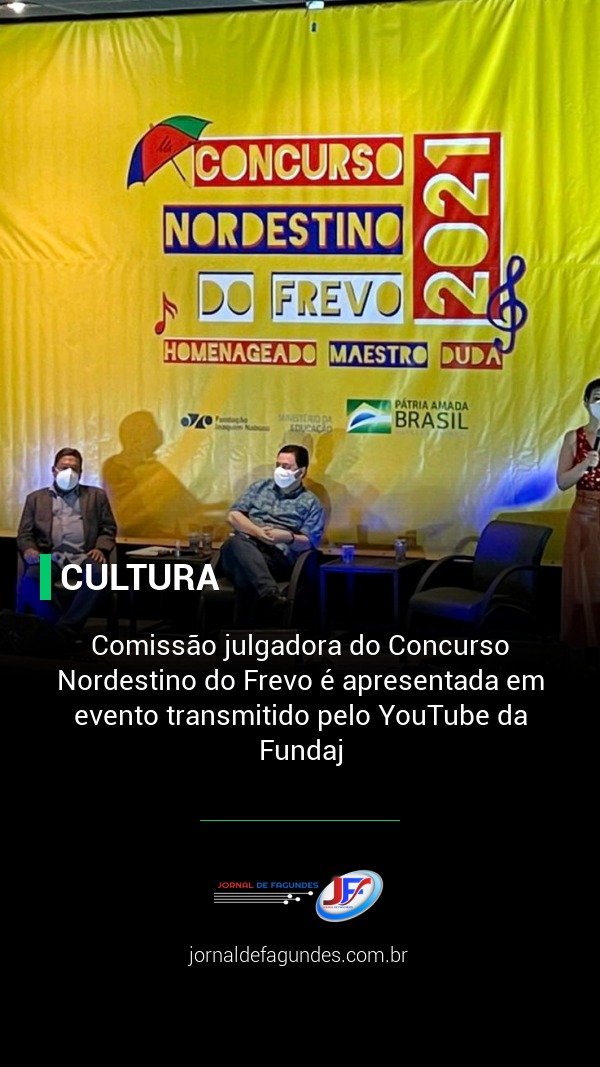 Comissão julgadora do Concurso Nordestino do Frevo é apresentada em evento transmitido pelo YouTube da Fundaj