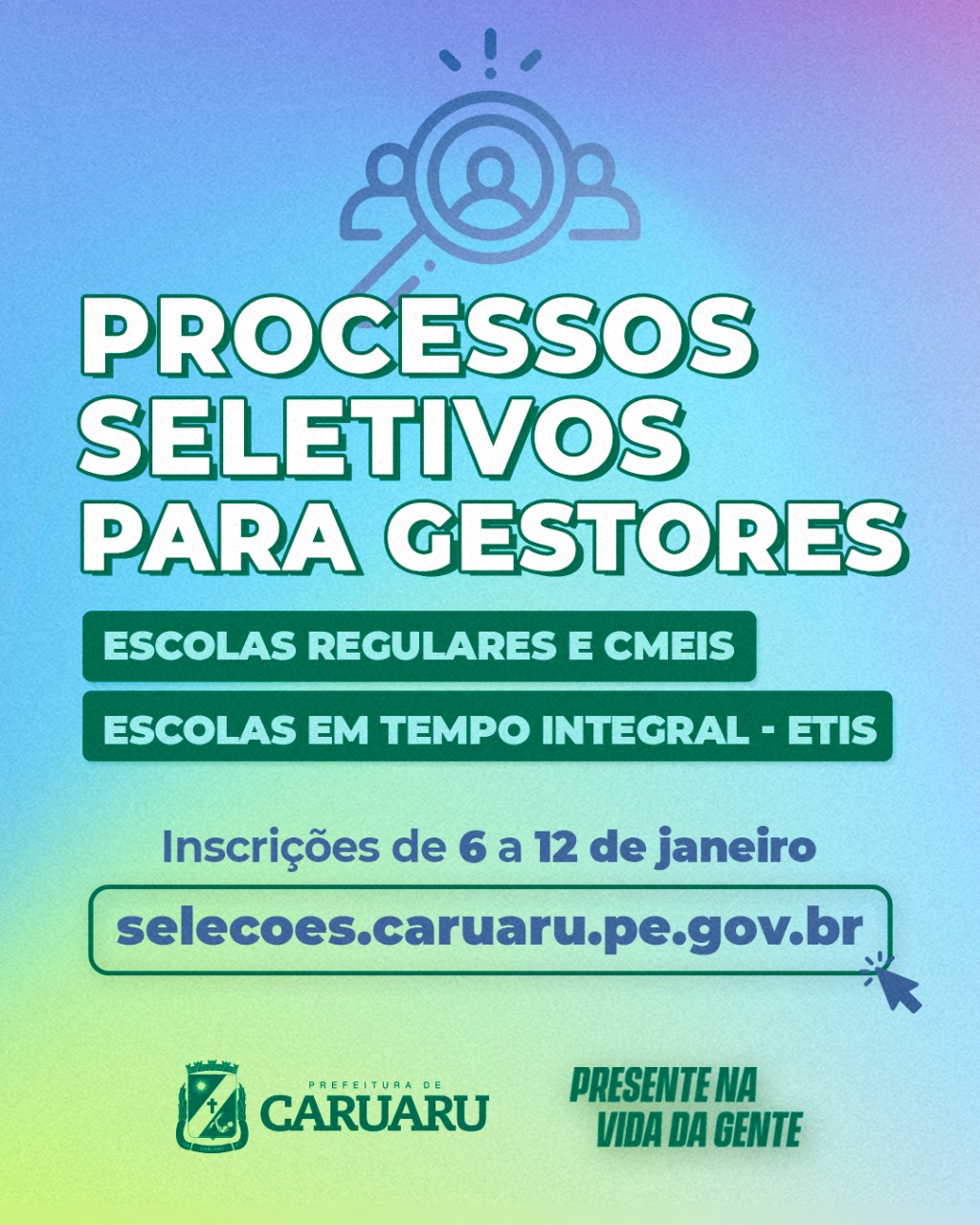 Prefeitura de Caruaru abre processos seletivos para gestores de escolas regulares, CMEIs e ETIs