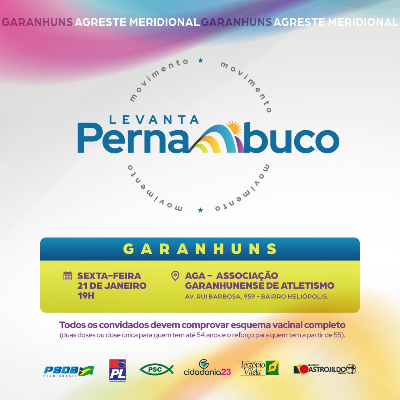 Levanta Pernambuco realiza debate em Garanhuns nesta sexta, 21