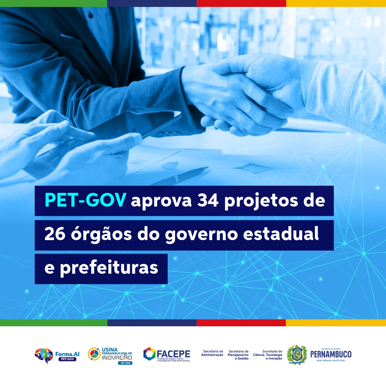 PET GOV aprova 34 projetos de 26 órgãos do governo estadual e prefeituras