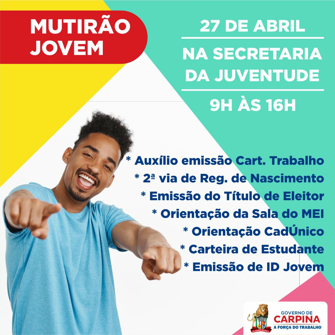 Secretaria de Juventude do Carpina irá realizar multirão jovem
