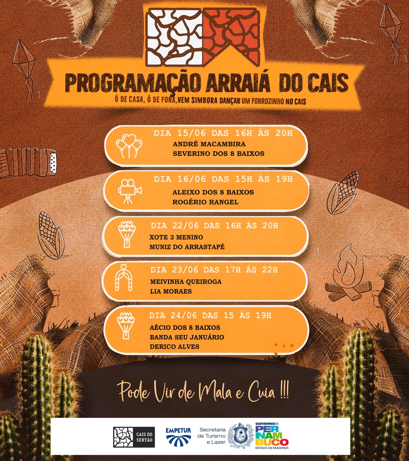 Centro Cultural Cais do Sertão promove o Arraiá do Cais a partir deste sábado (15)