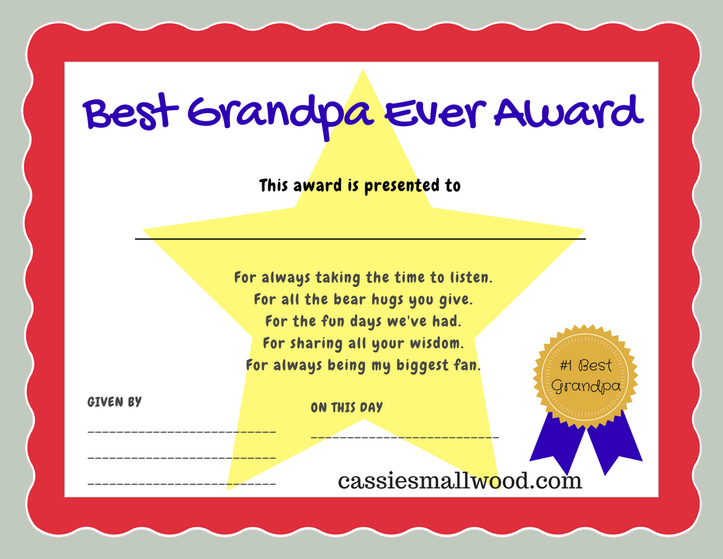 best grandpa ever certificate of appreciation cassie smallwood