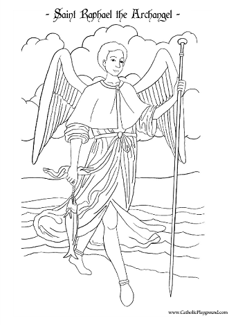 Raphael coloring pages are a fun way for kids of all ages to develop creativity, focus, motor skills and color recognition. Saint Raphael The Archangel Coloring Page September 29th Catholic Playground