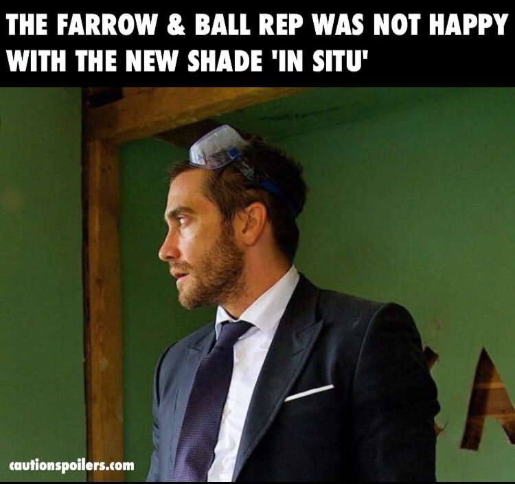 The Farrow and Ball rep was not happy with the new shade in situ